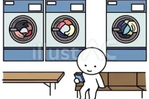 我慢できずにコインランドリー